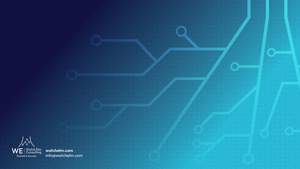 Watch Elm Consulting Roots Graphic on blue gradient background